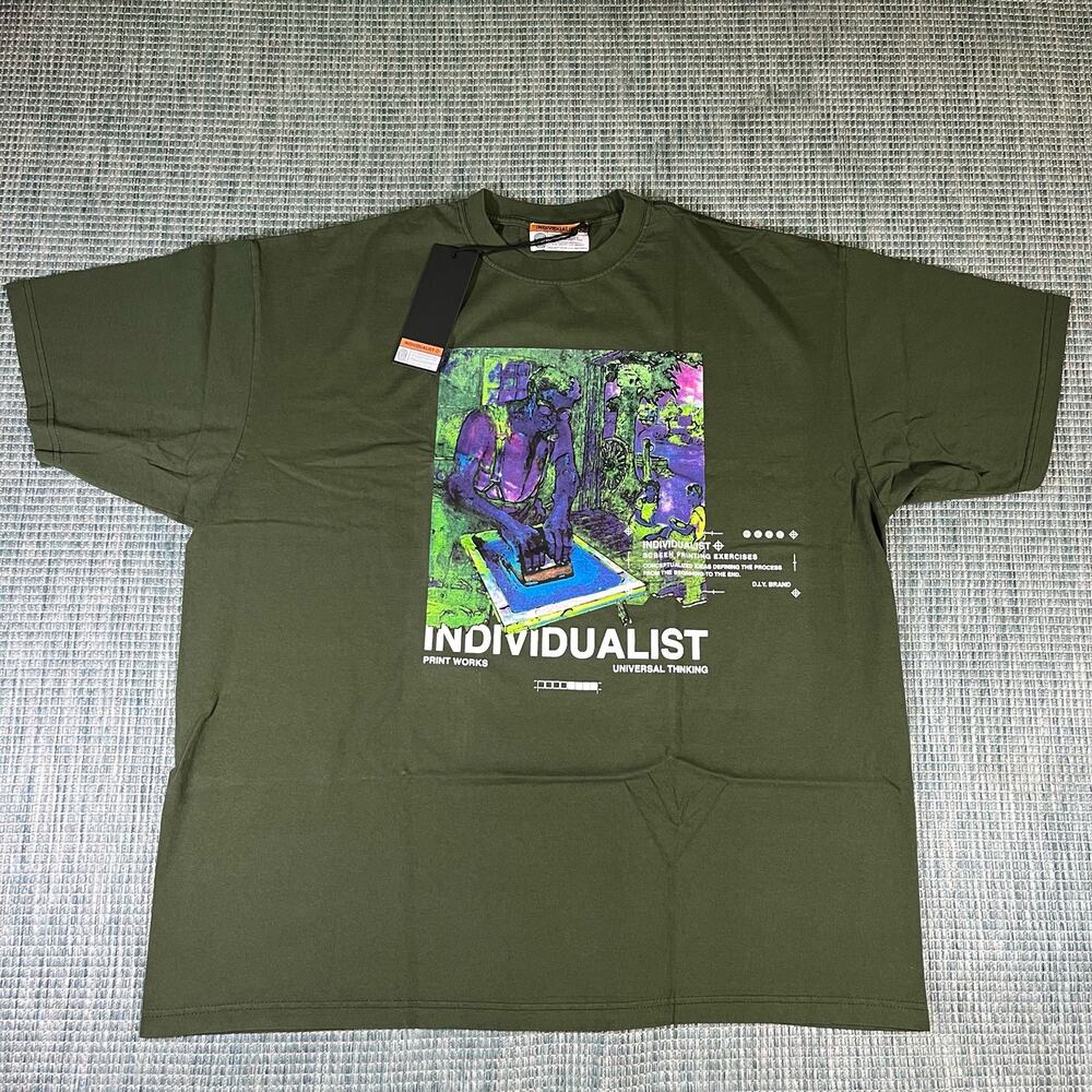 Individualist  Screen Printing Exercises Green T Shirt Mens Sz 2XL New